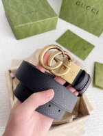 3.5Cm专柜品质双面头层牛皮,可双面使用.旋转双g纯铜五金扣。男女同款