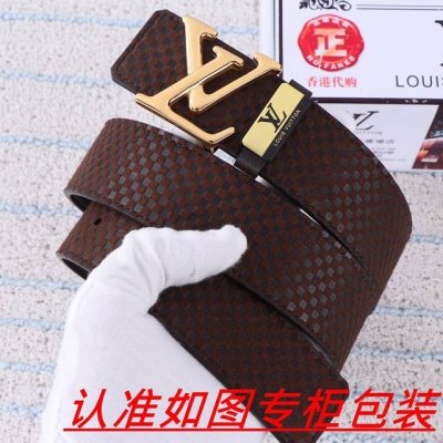 品名：Lv..路易.威登·腰带原单·皮带 材料：百分百头层牛皮，保证真皮。24K纯钢扣双面可用专柜同等质量， 送人自用首选 包装： 请认准如图专