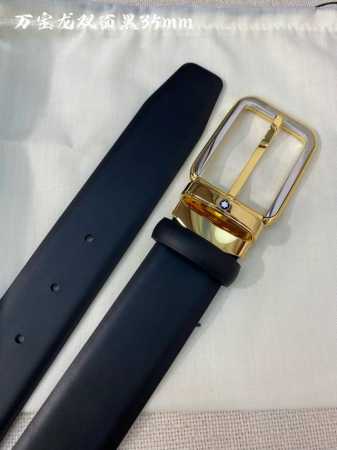特P180 Montblanc万宝龙 宽3.5Cm 采用头层牛皮 精品针式扣头 自由裁剪商务休闲皮带 - 点击图像关闭