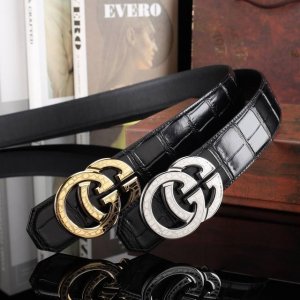 古奇男士冲孔腰带- 宽度38Mm 316精品钢扣 永不掉色 精工打造 压花工艺 手感柔软 古 DDD