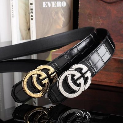 古奇男士冲孔腰带- 宽度38Mm 316精品钢扣 永不掉色 精工打造 压花工艺 手感柔软 古 DDD