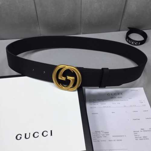 配送专柜全套礼盒包装。 Gucci 经典原单配以标志双 G 带扣。宽度:3.8Mm，修长真皮腰带采用Gucci原厂小牛皮精致而成。手感柔软 品质保证 无忧售后
