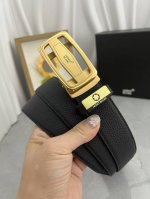 品名：万宝龙 Montblanc 自动带 材质：原单牛皮腰带 百分百头层牛皮腰带保证真皮，24K纯钢扣，专柜原单品质、做工精细，时尚大牌，送人自用首选 包装：