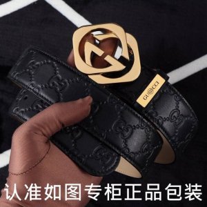 品名：古奇.Gu Cci原单 型号：认准如图专柜包装，赠送打孔器 材料：百分百头层牛皮，保证真皮。24K纯钢扣，Gg花纹双G系列专柜同等质量， 送人自用首选 包