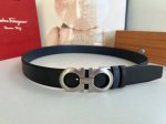 升级版精品款 Ferragamo菲拉格慕男士3.5Cm精品金属扣，加厚电镀层耐磨损不易褪色不易掉色防过敏，进口双面用头层牛皮，百搭耐看不过时 顶级 原单130