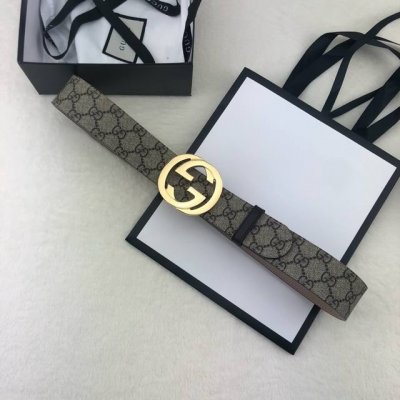 配全套包装盒 Gucci 古奇官网经典款 正品规格 原单品质 专柜pvc提花面料 头层进口变色磨砂底 官网40Mm 双g抛光亮面扣