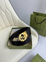 特 Gucci，原厂精密电渡扣头，意大利原厂皮，宽3.7Cm，代购级。