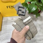 图片包装+10 Fendl 芬迪 专柜同款 宽3.8Cm 原版定制布料 Ff图案布料材质 米白色皮革内衬 单钉镀钯金属配件 时尚潮流 经典系列