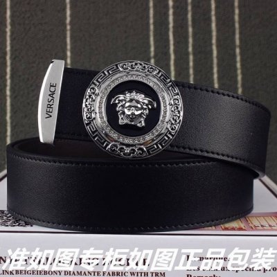 品名：范思哲.Ver…Sace镶钻 型号：认准如图专柜包装，赠送打孔器 材料：百分百头层牛皮保证真皮。美人头，24K钢扣，复古雕花工艺专柜同等质