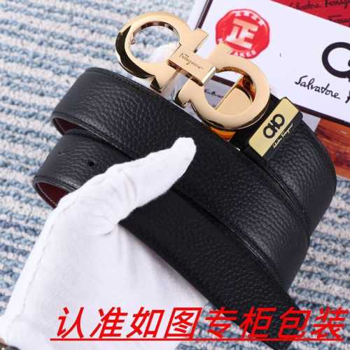 品名：菲拉格木 腰带原单 皮带 材料：百分百头层牛皮，保证真皮。24K纯钢扣双面可用专柜同等质量， 送人自用首选 包装： 请认准如图专柜包装，赠送打孔器，银联发