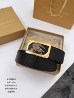 巴宝莉 寸5 材质：客供自然摔纹荔枝纹胎牛皮，黑色配咖啡，全粒面皮料，皮料厚实，手感饱满。整体档次非常高。 扣头：纯钢扣 金色 银色 。 码数：100-125C