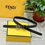 Fendl芬迪专柜同款 宽20Mm 原版定制布料 单环皮带钢扣 Ff图案布料材质 棕色皮革内衬 单钉镀钯金属配件 时尚潮流 经典系列