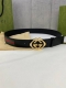 宽度4.0Cm Gucci 经典帆布织带腰带，配以织纹皮质滚边和双G原单镶钻钢扣。绿色 红色 绿色棉质帆布编织腰带，配以黑色头层牛皮
