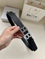 特P200 Bally(巴利) 专柜新款 男士休闲布配皮双用腰带 宽3.4Cm这款头层牛皮压花