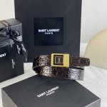特 开春秀款Saint Laurent 圣罗兰女士腰带皮带 原厂真金电渡扣头，意大利原厂皮，宽3.0Cm，代购级