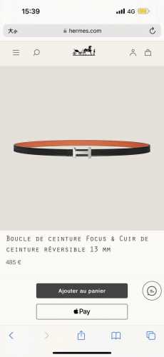 Hermes 女款 Focus Buckle & Reversible Leather Strap 3Mm
