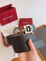 特P160 菲拉格慕（Salvatore Ferragamo） 頭層牛皮帶身 (磨砂牛皮衬里)五金Gancino真空電鍍 正裝寬度35Mm，正裝休閒百搭，長度可