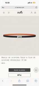 Hermes 女款 Focus Buckle & Reversible Leather Strap 3Mm