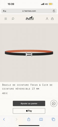 Hermes 女款 Focus Buckle & Reversible Leather Strap 3Mm