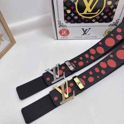 品名：Lv..路易..威登 材质：原单牛皮腰带 百分百头层牛皮腰带保证真皮，24K纯钢扣，专柜原单品质、做工精细，时尚大牌，送人自用首选 包装： 请认准如图专柜