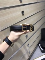 特 Sain Laure 宽30Mm 男女士腰带，原版进口全立面小牛皮，每针每线都非常紧致，Ysl链条戒指原版开模银扣，时尚百搭高雅，品质保证，非市场通货！