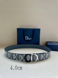 宽度4.0 这款 40 毫米双面腰带扣结合典雅气质与摩登风范。双面设计，一面采用黑色 Cd Diamond 图案帆布，另一面采用同色调光滑牛皮革。Cd Diam