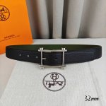 Her~MèS 爱~马仕针扣 顶级品质 头层牛皮 黑色荔枝纹搭配绿色平纹底 32Mm宽 双面可用 配官网经典H银 金 枪扣