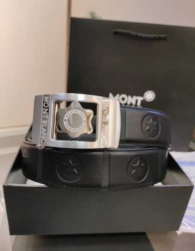万宝龙男士自动腰带- 宽度34Mm 精品钢扣 精工打造 手感柔软 长短可以裁剪