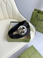 特 Gucci，原厂精密电渡扣头，意大利原厂皮，宽4.0Cm，代购级。
