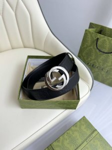 特 Gucci，原厂精密电渡扣头，意大利原厂皮，宽4.0Cm，代购级。