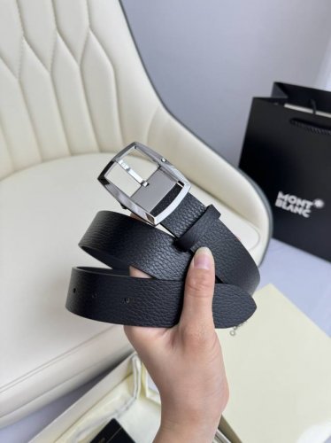 Montblanc万宝龙 宽3.5cm 采用头层牛皮 精品针式扣头 自由裁剪商务休闲