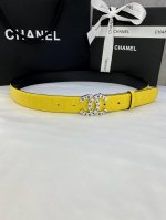 宽度3.0Cm Chanel 香奈儿 进口柔软小牛皮金 银色花纹金属精品钢扣。