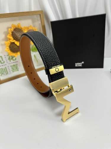 品名：万宝龙 Montblanc 材质：原单牛皮腰带 百分百头层牛皮腰带保证真皮，24K纯钢扣，专柜原单品质、做工精细，时尚大牌，送人自用首选 包装： 请认准如