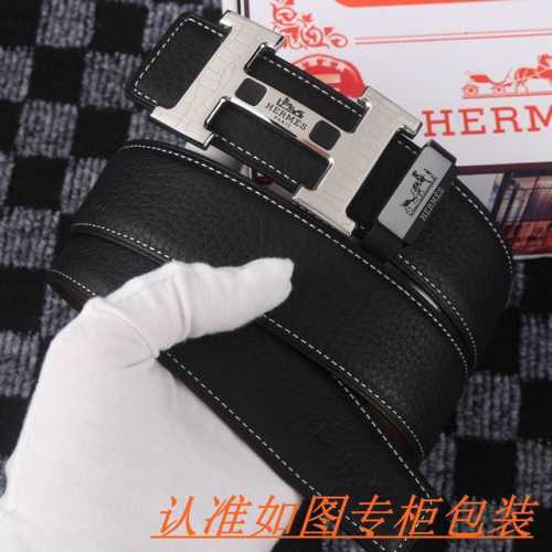品名：爱马仕 原单 材料：百分百头层牛皮，保证真皮。专柜原单品质、做工精细，送人自用首选 包装： 请认准如图专柜包装，赠送打孔器，银联发票，宽度3.8Cm