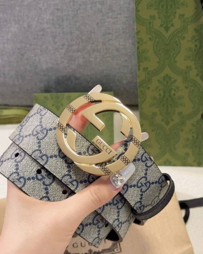 特 Gucci皮带 4.0印花进口防水面料，内衬原版猪皮纹底。配以经典互扣式花纹gg铜金属扣头，原单品质，专柜同款