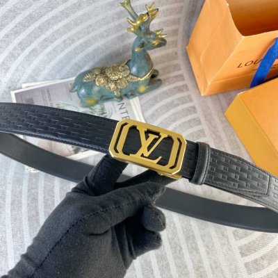 Lv 特种皮腰带自动带系列 ，原厂五金精品不锈钢扣，手感柔软舒适 宽3.5Cm。