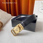 特P190 【普拉达】 Prada进口小牛皮，手感细腻柔软，搭配纯钢自动精品扣，男士必备！宽度：3.5Cm