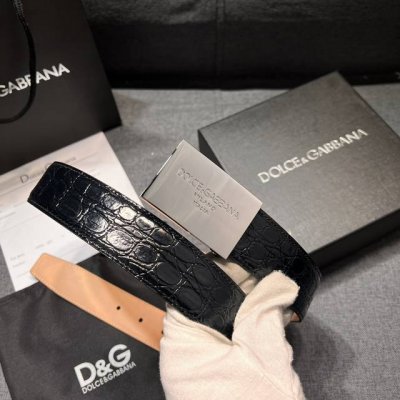 Dg 宽 3.5Cm 杜嘉班纳 新款 小牛皮简约百搭腰带，Dolce&Gabbana Milano 标牌装饰别具一格