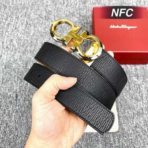 Nfc扫码 Ferragamo专柜同步原单腰带，定制头层牛皮原单品质，宽度3.5Cm