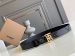 特 Burberry巴宝莉 新款正品黑灰格纹小牛皮Haymarket Burberry博柏利休闲款牛皮细皮带 3.5Cm 百搭时尚.新款剪裁旋转扣金，银二色