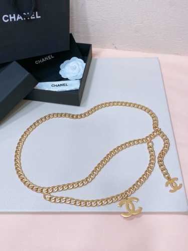 特 -Chanel 黄铜金属.经典链条Logo腰链 精致优雅 均码 二层链 简单不显单调 大爆款回货！