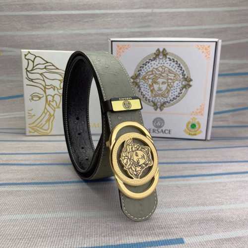 品名：Versace.范思哲 材质：原单牛皮腰带 百分百头层牛皮腰带保证真皮，24K纯钢扣，专柜原单品质、做工精细，时尚大牌，送人自用首选 包装： 请认准如图专