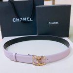 特 Chanel 24S Cc 树脂黑 字母 Logo搭扣 黄铜金属小牛皮腰带 手感柔软 细腻 3.0Cm