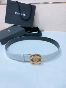 Chanel 24C 水钻 珍珠 Logo搭扣 黄铜金属进口胎羊皮平纹带身 Logo字母 手感柔软 细腻 3.0Cm