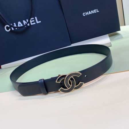 特 C Hanel Cc扣 黄铜金色金属 3.0Cm精品 小牛皮腰带 手感极佳 典雅 欧码75、80、85、90、95、 不含扣长度 - 点击图像关闭