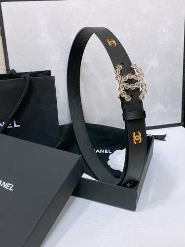 Chanel 24C 树脂水晶 Logo搭扣 黄铜金属进口胎牛皮平纹带身 饰有Cc小Logo手感柔软 细腻 3.0Cm