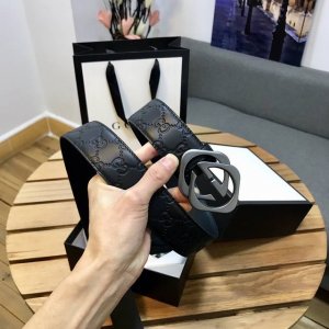 特 Gucci古驰 3.8Cm进口小牛皮压花, 专柜正品1:1完美复刻. 原版底皮, 采用热压印技术的Gucci Signature皮革精制而成，触感厚实，印花