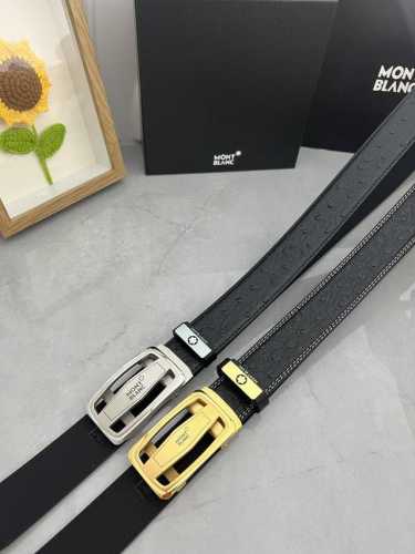 品名：万宝龙 Montblanc 自动带 材质：原单牛皮腰带 百分百头层牛皮腰带保证真皮，24K纯钢扣，专柜原单品质、做工精细，时尚大牌，送人自用首选 包装：