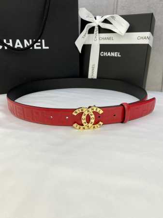宽度3.0Cm Chanel 香奈儿 进口柔软小牛皮金 银色花纹金属精品钢扣。 - 点击图像关闭