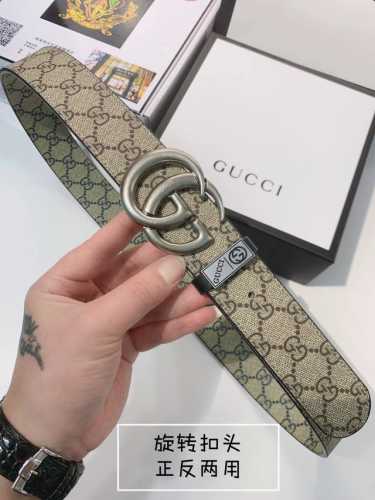 皮带：古奇.Gu...Cci双面用 腰带：百分百头层牛皮，可旋转五金，皮带两面双色，两面使用，一条抵2条。24K纯钢扣双面可用专柜同等质量， 送人自用首选 包装